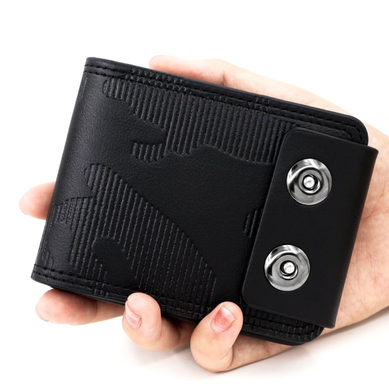 Muški kratki novčanik sa zipom, ultra-lagan PVC vanjska strana, poliester podstava, jednobojna, svakodnevna uporaba, Jesen 2025