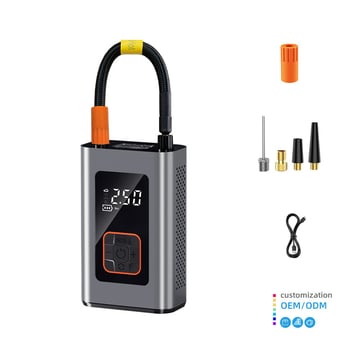 Επαναφορτιζόμενη φορητή αντλία αέρα αυτοκινήτου με ψηφιακή οθόνη, ασύρματη, 12V, 30 L/min, μετρητής πίεσης ελαστικών