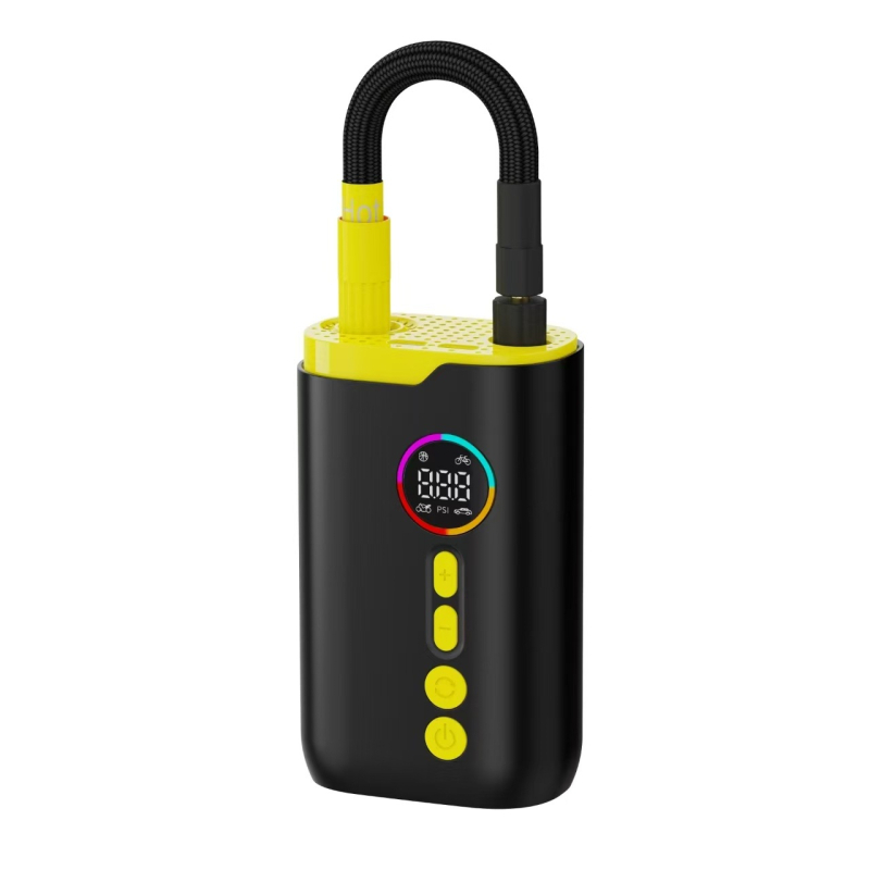 Prijenosna pumpa za automobile i bicikle s digitalnim zaslonom — aluminijska legura, DC7.4V, 7.5A, Type-C napajanje