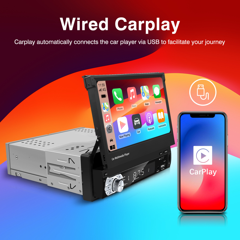 Univerzalni automobil navigacijski zaslon s teleskopskim zaslonom, MP5 player, OLED zaslon, bežični CarPlay i Android Auto, napajanje 12-24V