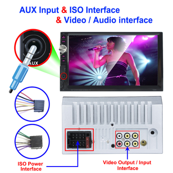 Display MP5 pentru navigație auto, 7 inch, Bluetooth, compatibil Android/iOS, USB și slot pentru card SD