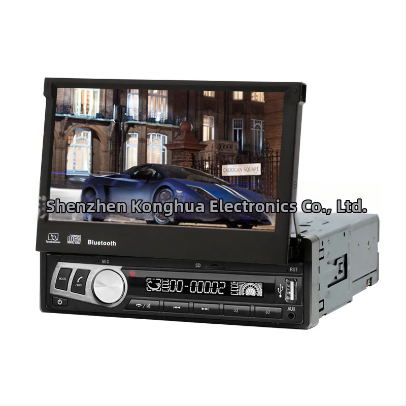 Automobilinis Bluetooth MP5 grotuvas su ištraukiamu OLED jutikliniu ekranu, atbulinės kameros palaikymas, SD/USB kortelėms