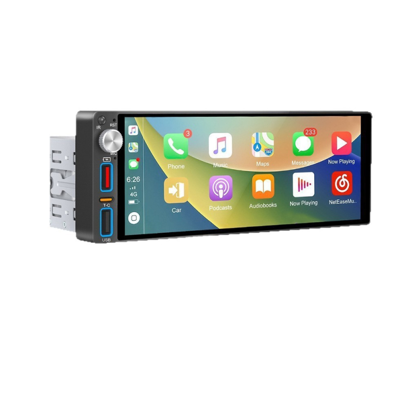 Player MP5 pentru mașină cu Bluetooth CarPlay, 12-24V DC, model F686, ecran LED, card SD