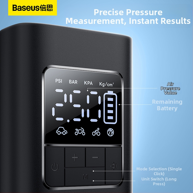 Baseus Ultra-Mini Pro auto čerpadlo s digitálnym displejom, 220V sieťové napájanie, pod 80W, 667 g, viac ako 20 min prevádzky