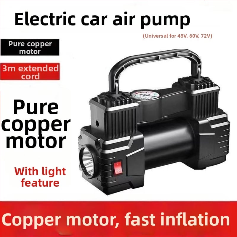 Pumpa na vzduch pre elektrické vozidlá, 220W, digitálny displej, dva alebo viac valcov, výstražné svetlo