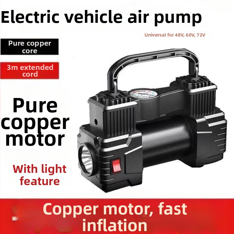Pumpa na vzduch pre elektrické vozidlá, 220W, digitálny displej, dva alebo viac valcov, výstražné svetlo