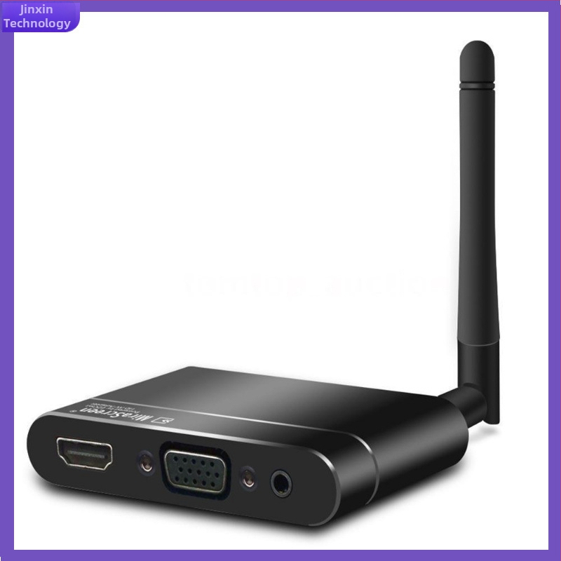 4K Bezvadu HDMI Auto AV adapteris ar HDMI un VGA izejām, Wi‑Fi un Bluetooth tālvadība