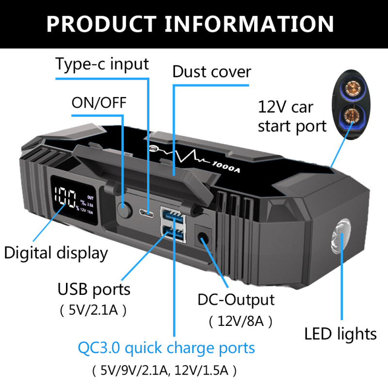 HD204S Automobilsko hitno napajanje 12V 1000A/2000A/3000A