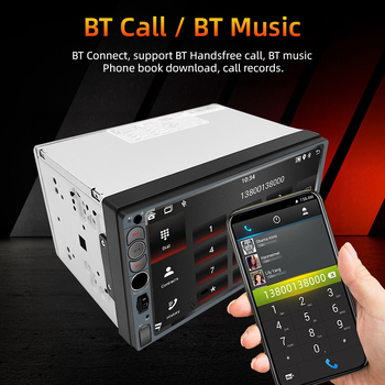 Autó MP5 Bluetooth rádiólejátszó, modell F13307mp5-2, 12V táplálás, LED kijelző 260k színnel, AVI/MP4 videó, MP3/WMA/WAV zene