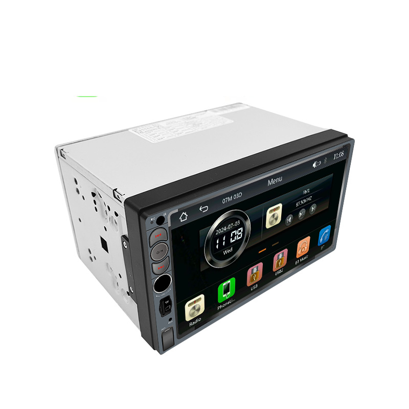 Autó MP5 Bluetooth rádiólejátszó, modell F13307mp5-2, 12V táplálás, LED kijelző 260k színnel, AVI/MP4 videó, MP3/WMA/WAV zene