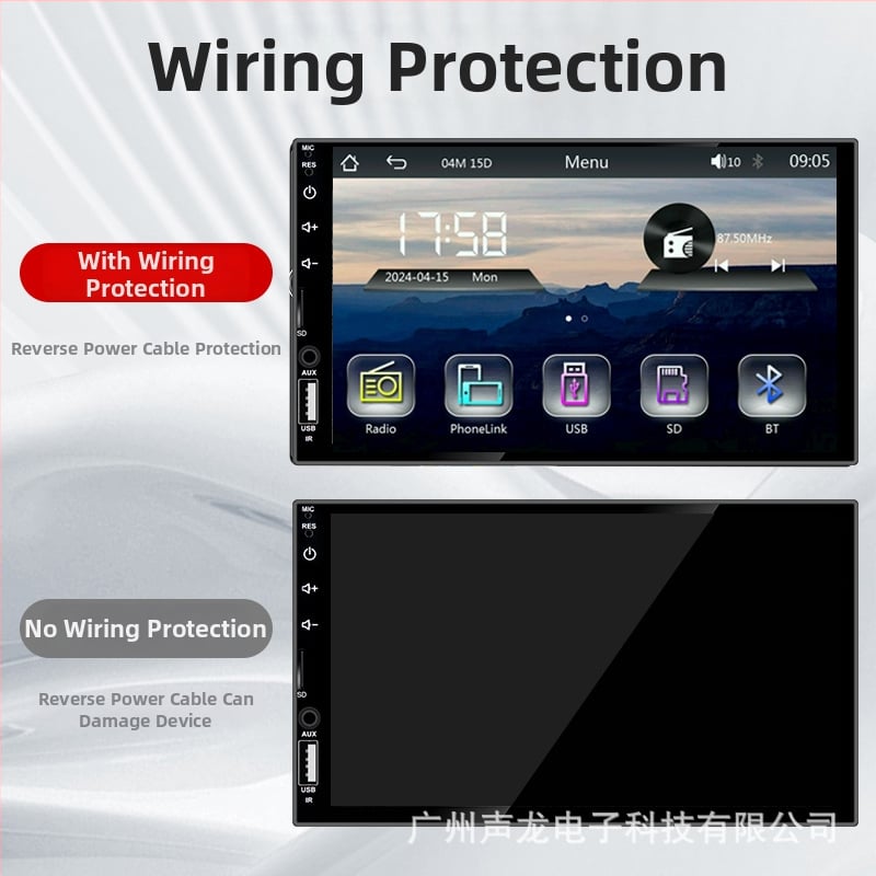 Automobilinis MP5 grotuvas su GPS navigacija, CarPlay, jutiklinis ekranas, atbulinės eigos vaizdas, LED ekranas