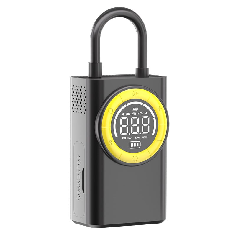 Prenosna bežična pumpa za zrak s digitalnim zaslonom i mjerenjem tlaka guma — 7,4V ugrađena baterija, 30 L/min, USB punjenje, jednocyklinska