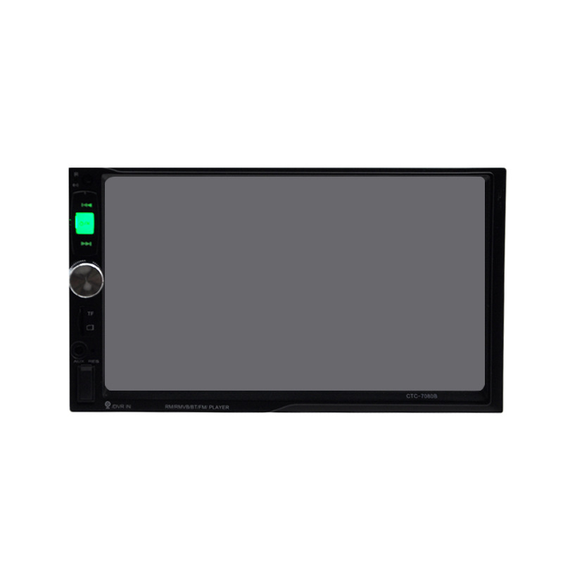 Automobilski MP5 multimedijalni navigacijski uređaj s CarPlay i Bluetoothom, model CTC-7080, podrška MiniSD kartici, video formati AVI RMVB MPEG-4 FLV MOV, audio formati MP3 WMA WAV APE FLAC