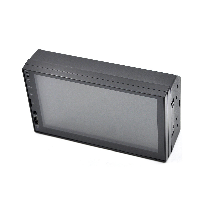 MP5 auto player Bluetooth s navigacijom i središnjom kontrolom za obostrano gledanje uz LCD dodirni zaslon (12-24V DC; Model CTC-7166; MiniSD kartica; CarPlay i povezivanje s telefonom; video formati: AVI, RMVB, MPEG-4, FLV, MPG, MOV)