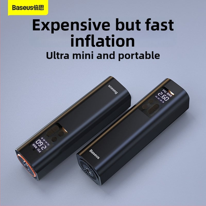 Ultra Mini αντλία αυτοκινήτου με αναλογική οθόνη και μετρητή πίεσης ελαστικών, 12V, 50 L/min