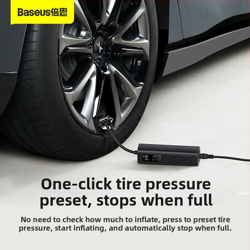 Ultra Mini αντλία αυτοκινήτου με αναλογική οθόνη και μετρητή πίεσης ελαστικών, 12V, 50 L/min