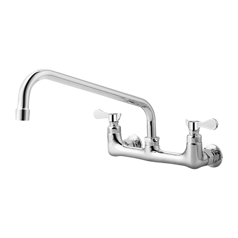 Komeranski kuhinjski faucet za restorane, mesing tijelo, keramički jezgrov ventila, model C66245CP, G1/2 priključci, dvostruka funkcija s povlačnim izljevom