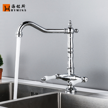 Kuhinjska slavina europskog stila, 360° rotacija, topla i hladna voda, bakrena konstrukcija, model 9088.