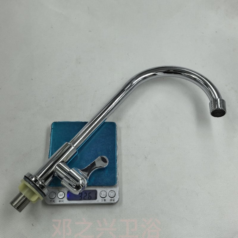 Slavina za kuhinju s hladnom vodom, vertikalna, s velikim zavojem, od nehrđajućeg čelika, keramički ventil, 20 mm ulaz/izlaz, model 3231