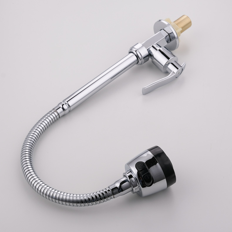 Kuhinjska slavina s šestougaonim vertikalnim dizajnom, magnetska, mesingana legura, keramičko jezgro ventila, nominalni tlak 10 bar, radna temperatura 0–90°C