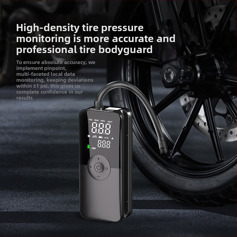 Prenosná vzduchová pumpa do auta, 12V, 120W, 25 L/min, digitálny displej, vstavaná power banka