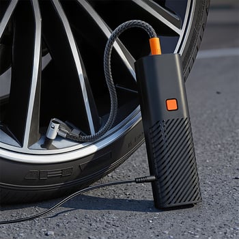 Φορητή ηλεκτρική αντλία ελαστικών αυτοκινήτου με μετρητή πίεσης, 12V τροφοδοσία από αναπτήρα, μονοκύλινδρη, 25 L/min, 80W