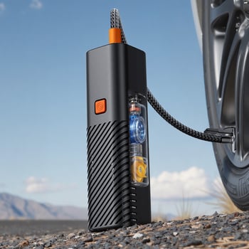 Φορητή ηλεκτρική αντλία ελαστικών αυτοκινήτου με μετρητή πίεσης, 12V τροφοδοσία από αναπτήρα, μονοκύλινδρη, 25 L/min, 80W