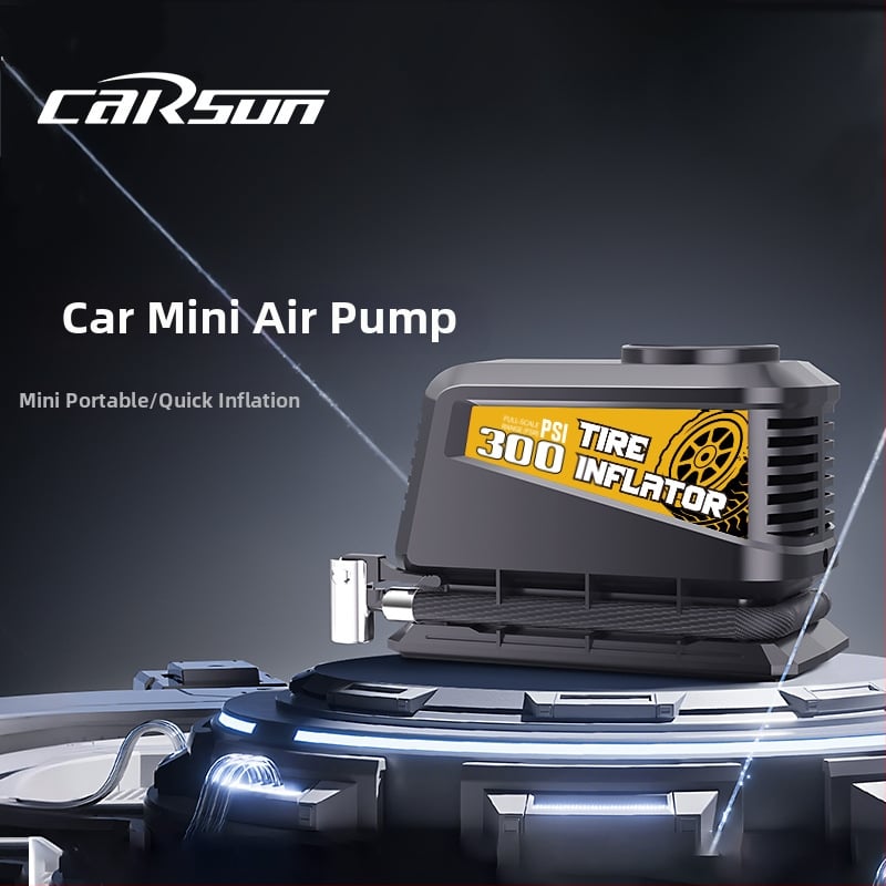 Mini prenosná pumpa do auta s manometrom na pneumatiky (12V, napájanie zo zásuvky, 30 L/min, >20 min prevádzky, 530 g, ukazovateľ)