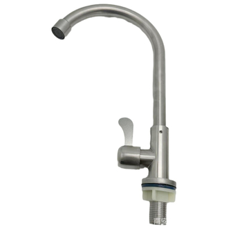 Kuhinjska slavina od nehrđajućeg čelika, hladna voda, jednokanalska, brušena završna obrada, keramički jezgreni ventil, ulaz 1/2 inča, za sudoper