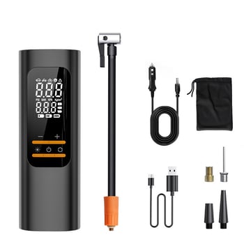 Vozilom montirana bežična pumpa za zrak s digitalnim LCD zaslonom — 12V, 100W, 25 L/min, litijeva baterija