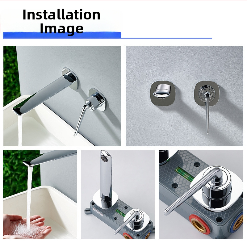 Monoblok Slavina od bakra, zidna, miješanje toplom i hladnom vodom, ulaz 1/2in