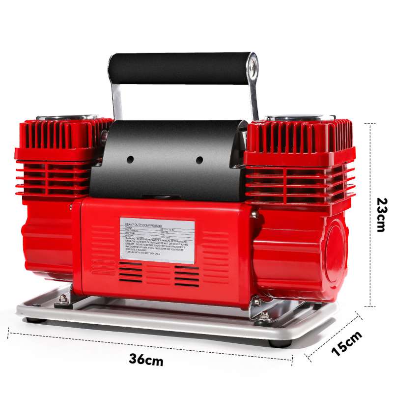 Automobilska električna pumpa za zrak – visokoučinkovita dvostrukocilindrična pumpa za gume, 12V, 280W, 70 L/min, 5 m crijevo
