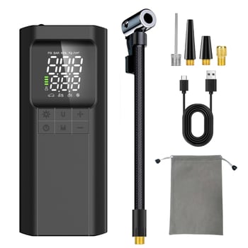 Shengfeng φορητή αντλία αέρα για αυτοκίνητα και ποδήλατα, 12V, 120W, ψηφιακή οθόνη, 30 L/min, μπαταρία λιθίου, USB φόρτιση, LED φως