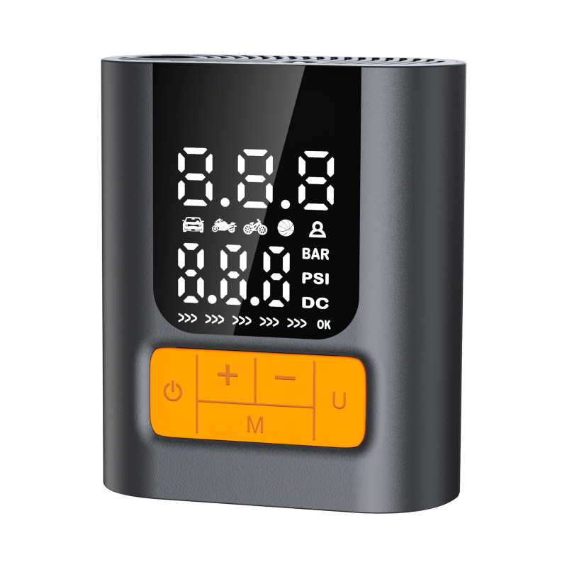 Αυτοκινητική αντλία αέρα, φορητή μονόκυλινδική φουσκωτήρας, 12V, <80W, 25 L/min, >20 λεπτά συνεχούς λειτουργίας