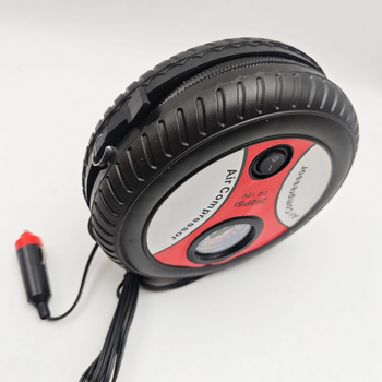 Φορητή ηλεκτρική αντλία αέρα αυτοκινήτου – 12V, 120W, 70 L/min, μονοκύλινδρη, με μετρητή πίεσης ελαστικού