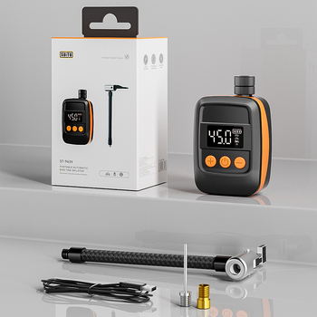 Pompa electrică inteligentă mini pentru biciclete și motociclete, baterie Li-ion 7,4V, debit 25 L/min, afișaj digital, greutate 152 g, carcasă PC ignifugă