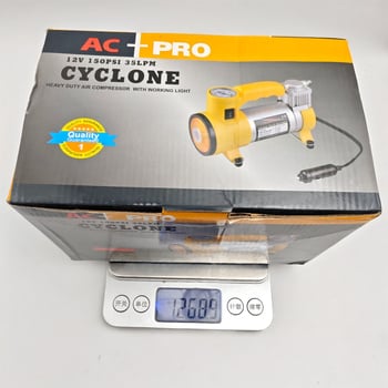 Μεταλλικός αντλητής αέρα αυτοκινήτου με LED φως; ισχυρός ηλεκτρικός συμπιεστής ελαστικών, 12V, 120W, 35L/min, μεταλλικό περίβλημα, πιεσόμετρο ελαστικών