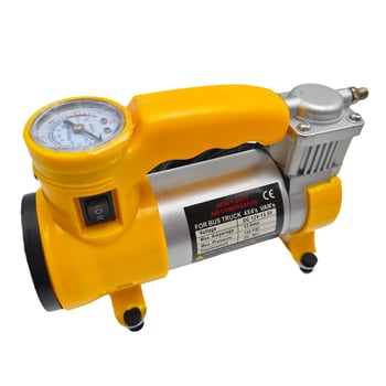 Μεταλλικός αντλητής αέρα αυτοκινήτου με LED φως; ισχυρός ηλεκτρικός συμπιεστής ελαστικών, 12V, 120W, 35L/min, μεταλλικό περίβλημα, πιεσόμετρο ελαστικών