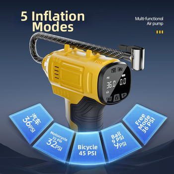 Ručná bezdrôtová vzduchová pumpa pre auto – 12V, 80W, digitálny displej, USB nabíjanie, 25 L/min