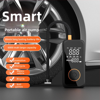 Pompa de pneuri pentru mașină cu afișaj digital, alimentare USB, 12V, debit de aer 25 L/min, funcționare continuă peste 20 de minute