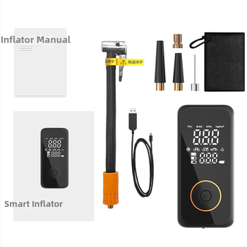 Pompa de pneuri pentru mașină cu afișaj digital, alimentare USB, 12V, debit de aer 25 L/min, funcționare continuă peste 20 de minute