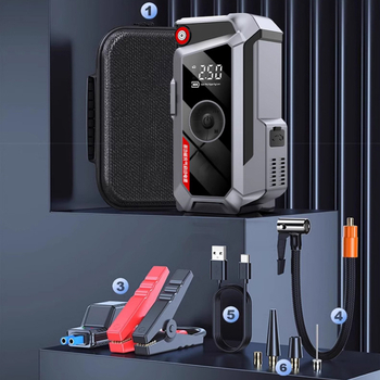 Autóvészhelyzeti indító egység beépített légpumpával (12V, 600A, CE/FCC/UL/ROHS)