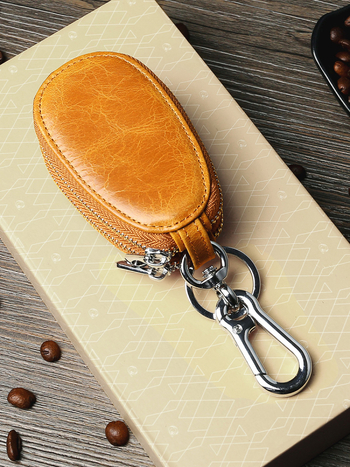 Muška kožna torbica za ključeve, gornja sloj goveđe kože, podstava od mikrovlakana, otporna na habanje, poslovni stil dnevnog putovanja