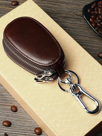 Muška kožna torbica za ključeve, gornja sloj goveđe kože, podstava od mikrovlakana, otporna na habanje, poslovni stil dnevnog putovanja