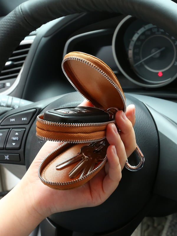 Muška kožna torbica za ključeve, gornja sloj goveđe kože, podstava od mikrovlakana, otporna na habanje, poslovni stil dnevnog putovanja