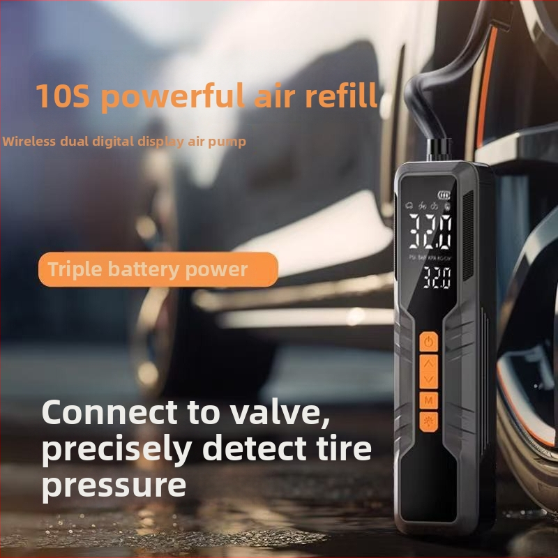 Kompaktná pumpa na pneumatiky do auta s digitálnym displejom, USB nabíjanie alebo napájanie z autozapaľovača, 80 W, 11,1 V, 25 L/min