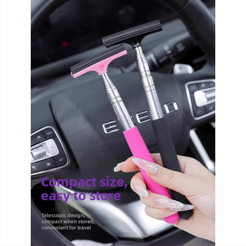 Defu ștergător din oțel inoxidabil pentru oglinda auto, retractabil, racletă de curățare pentru ploaie