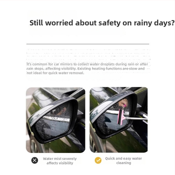 Defu ștergător din oțel inoxidabil pentru oglinda auto, retractabil, racletă de curățare pentru ploaie