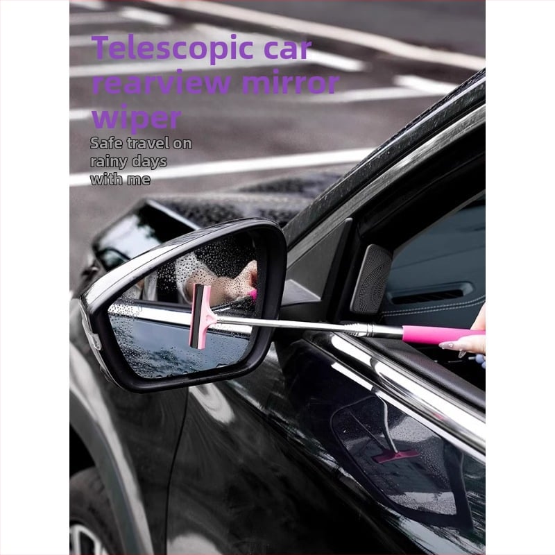 Defu ștergător din oțel inoxidabil pentru oglinda auto, retractabil, racletă de curățare pentru ploaie