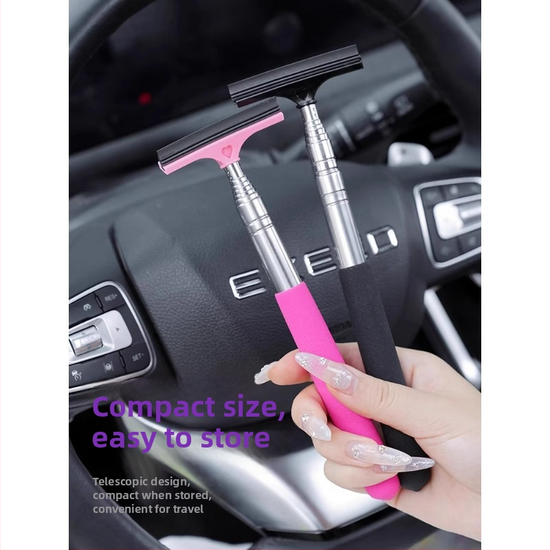 Defu ștergător din oțel inoxidabil pentru oglinda auto, retractabil, racletă de curățare pentru ploaie